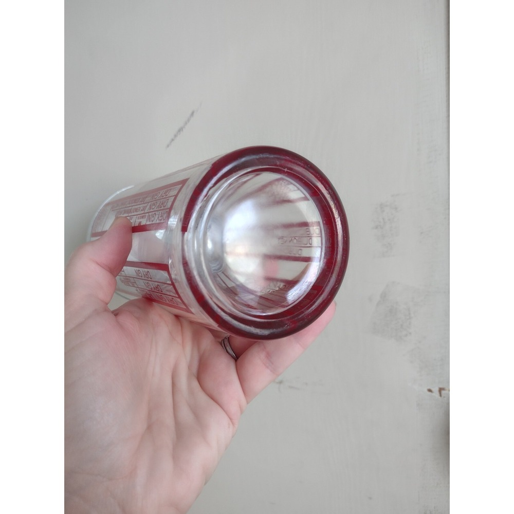 Vtg 50s 60s MCM Cocktail Shaker Red Large Recipe Bar Liquor Bronx Manhattan - Picture 4 of 11